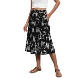 Saia Witsmile Summer Chiffon Bohemia Midi Para Mulheres Branca S