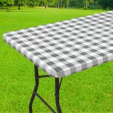 Toalha De Mesa Smiry Retangle Picnic Impermeável, Mesa De 8 Pés Branca