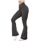 Leggings Ueu Flare V Crossover De Cintura Alta Para Ioga Cinza Escuro Xs