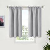 Cortinas Bgment, Cinza Claro, Curtas, 115 X 114 Cm, Bolso, 2 Painéis