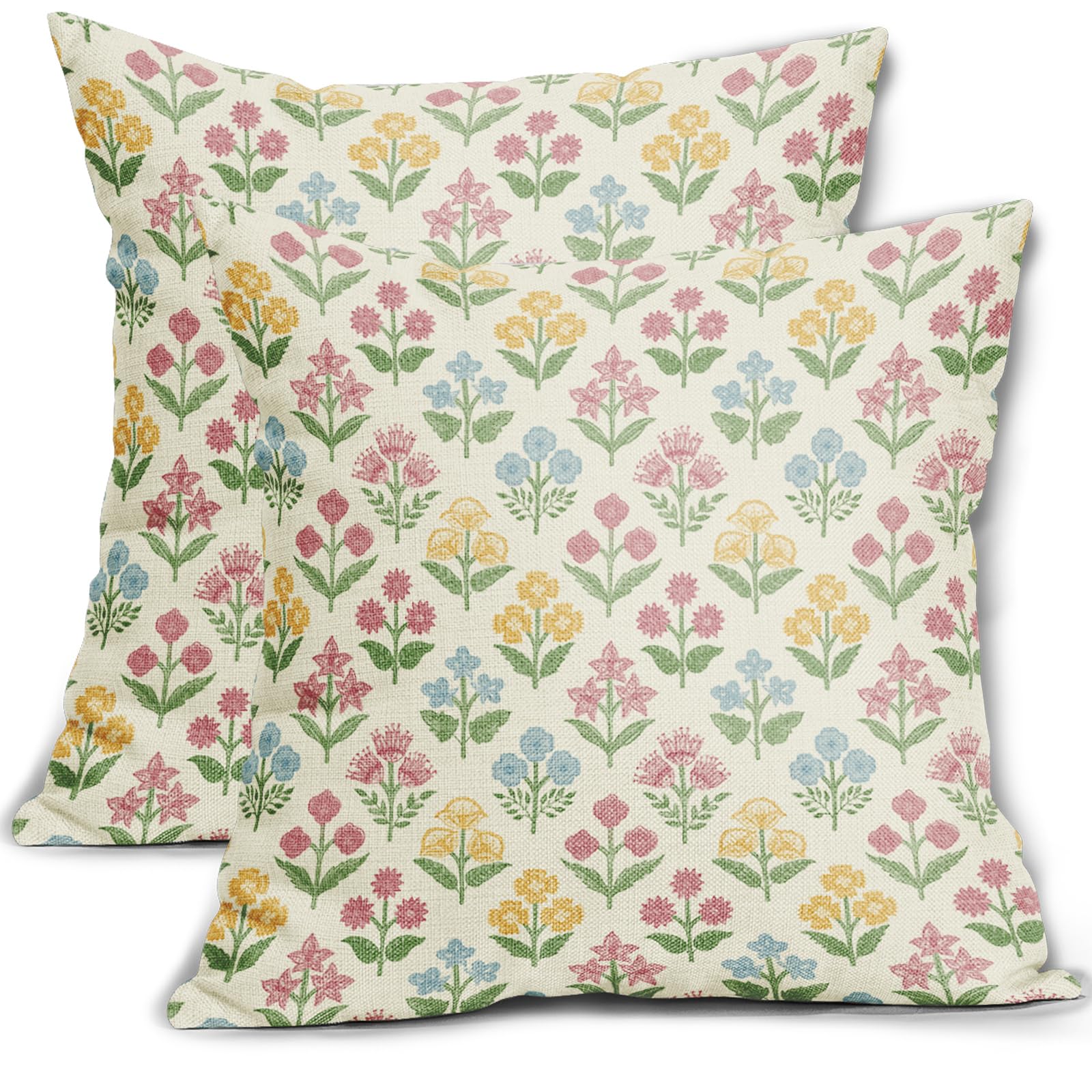 Capas De Travesseiro Sivirary Spring Floral 60x60cm, Conjunto De 2 Poliéster