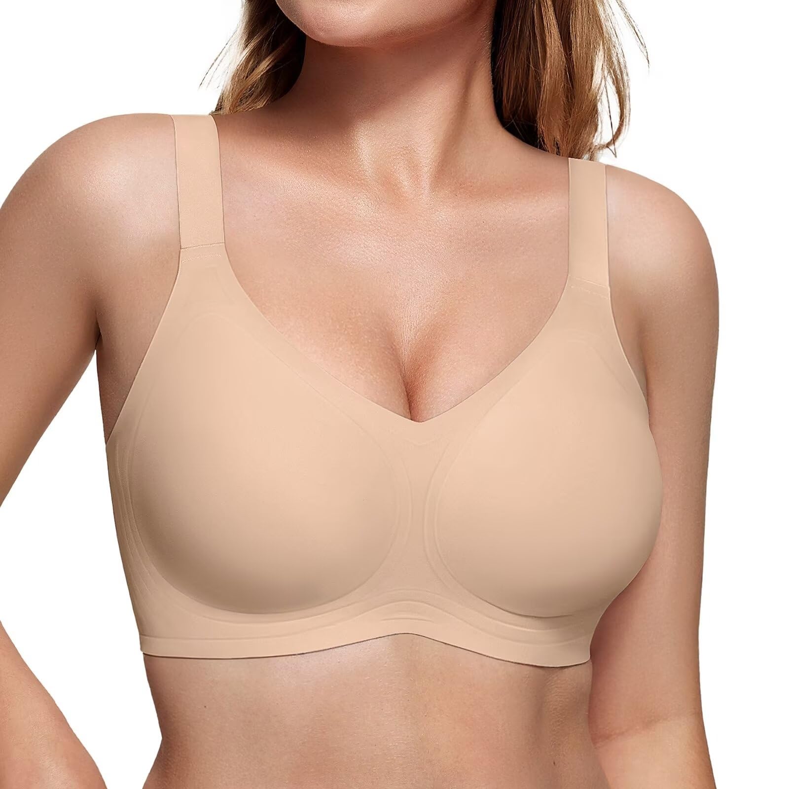 Bra Vertvie Seamless Wireless Push Up Com Cobertura Total Nua