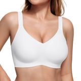 Bra Vertvie Seamless Wireless Push Up Com Cobertura Total Branca