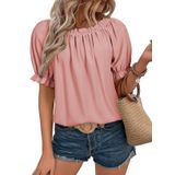 Top Evaless Para Mulheres, Primavera, Verão, Moda 2025, Poliéster Rosa