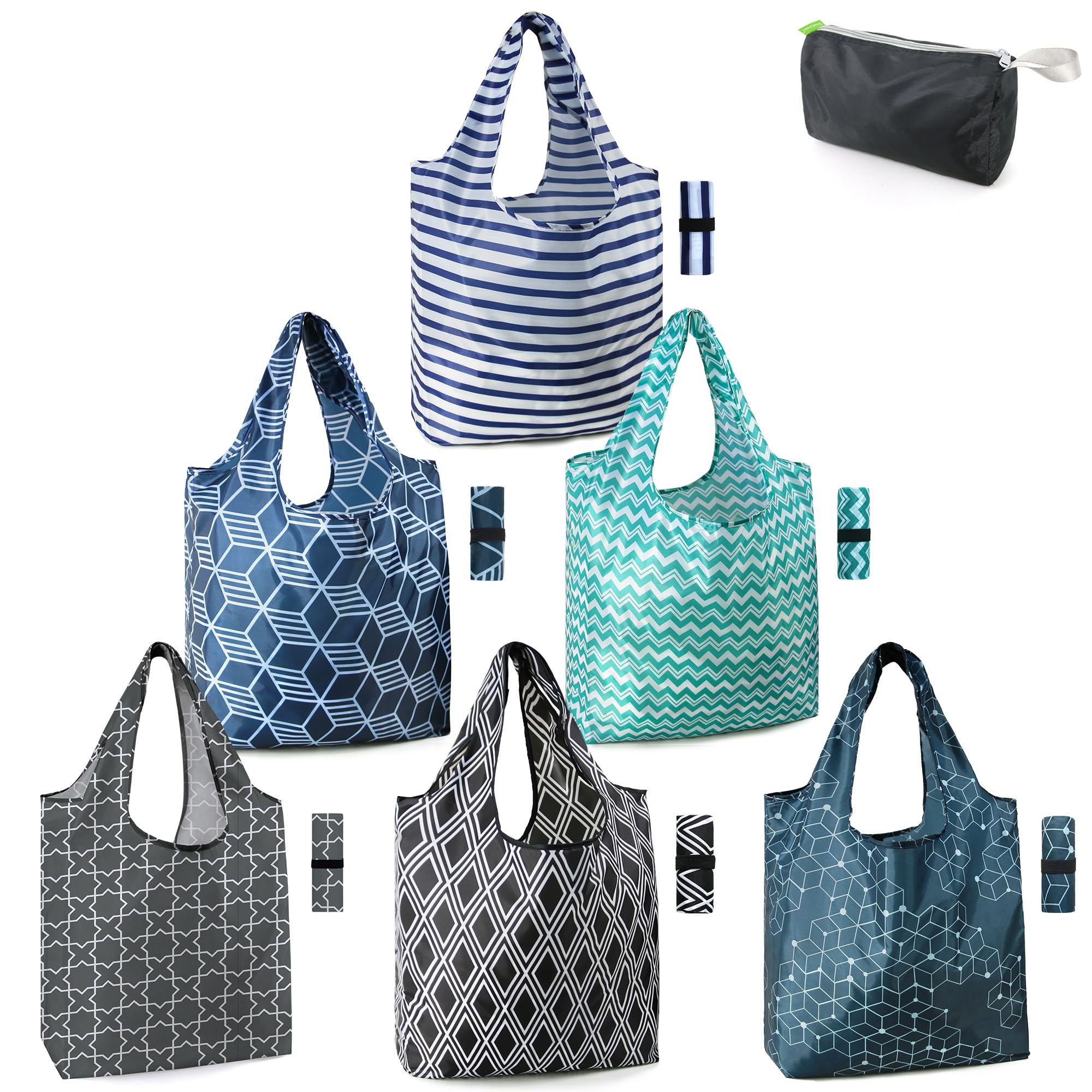 Sacos De Compras Reutilizáveis Beegreen Geometry X-large, 6 Pacotes