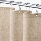 Cortina De Chuveiro Awellife Linen Bege 90x180cm Para Banheiro