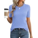 Suéter Feminino Micoson, Manga Curta, Casual, Primavera E Verão