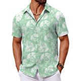 Camisa De Verão Havaiana De Manga Curta Coofandy Para Homens