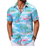 Camisa Havaiana Coofandy De Manga Curta Com Botões Para Homens