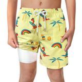Calções De Banho Lucowee Boys Yellow Dinosaur Tamanho 10-12 Upf 50+
