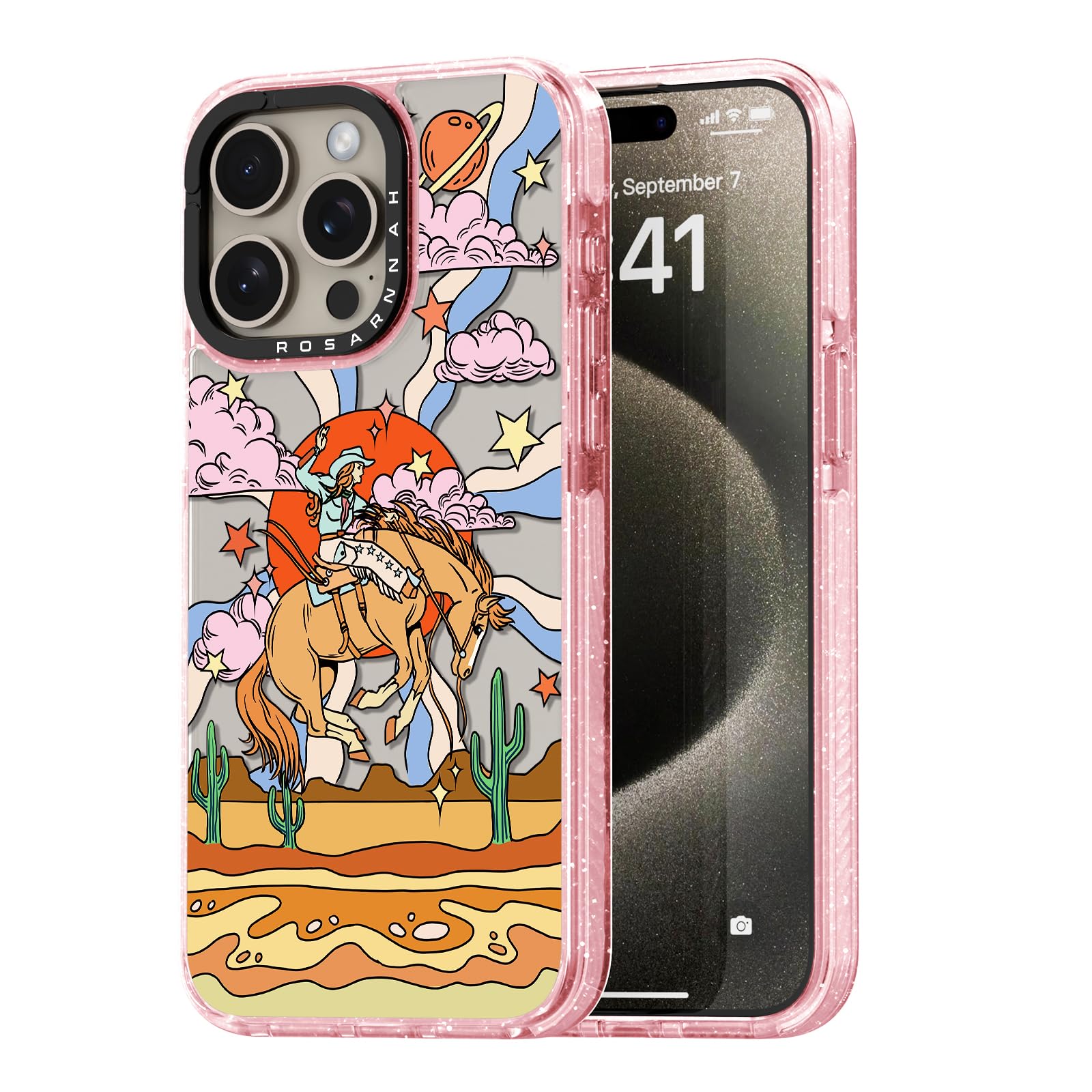 Capa De Telefone Rosarnnah Compatível Para Iphone 15 Pro 6.1 Rosa