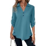 Blusa Túnica Ticticmiss, Manga 3/4, Manga 3/4, Decote Em V, Menta