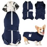 Roupa De Recuperação Cirúrgica Para Cães Slowton Zipper Azul Escuro (m)