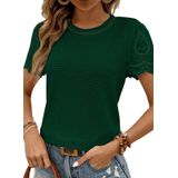 Blusas Shewin Fashion 2025 Com Gola Redonda E Manga Curta Em Malha Waffle