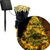 Pisca Fio Luzes Leds Solar Amarelo 500 Lâmpadas Natal De 50m