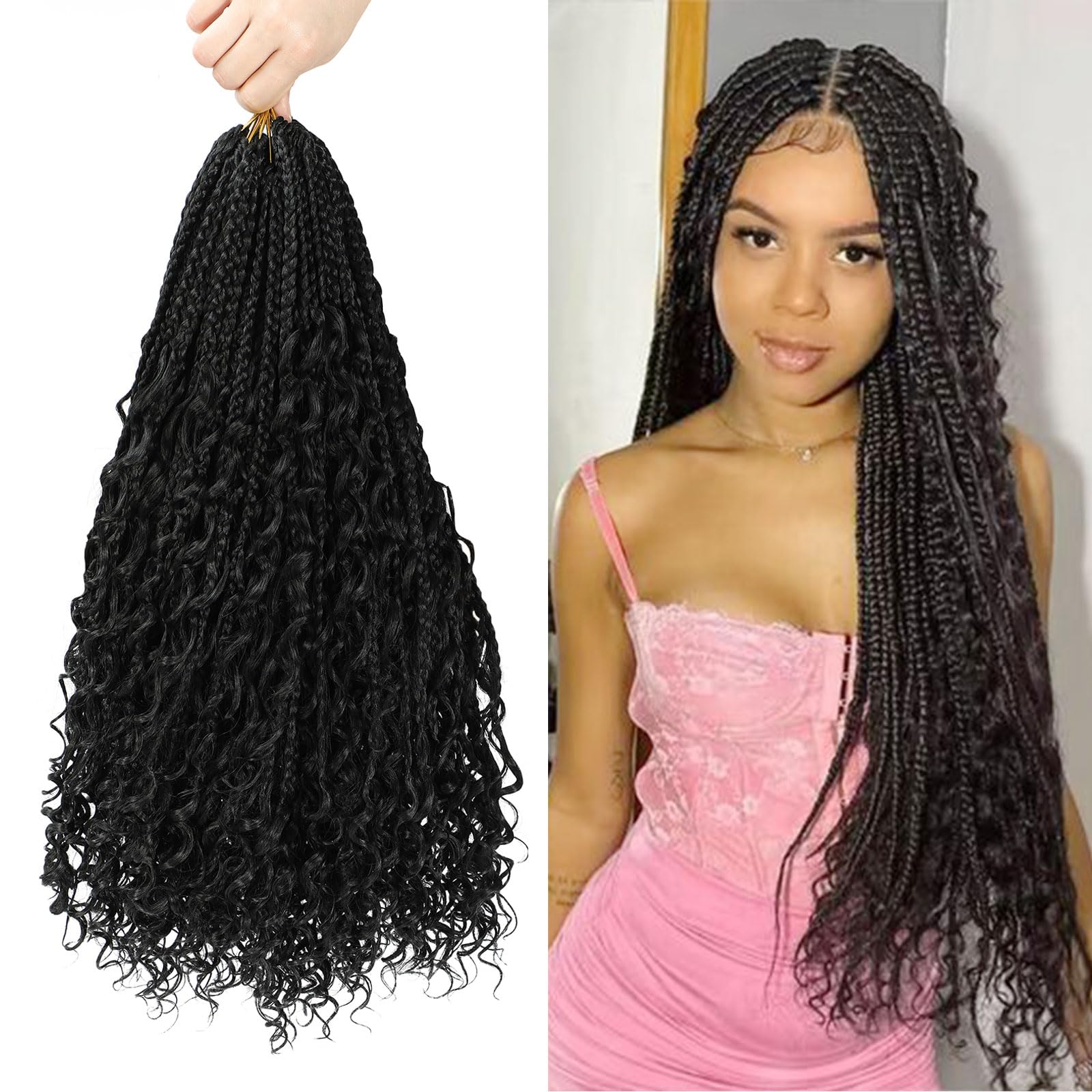 Crochet Box Braids Firstcyh Hair De 16 Polegadas Para Mulheres