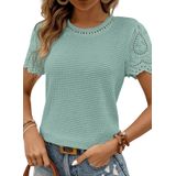 Tops Shewin, Casual De Verão, Gola Redonda, Manga Curta Para Mulheres