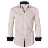 Camisa Social Alimens &amp; Gentle, Manga Comprida, Bege Sem Rugas