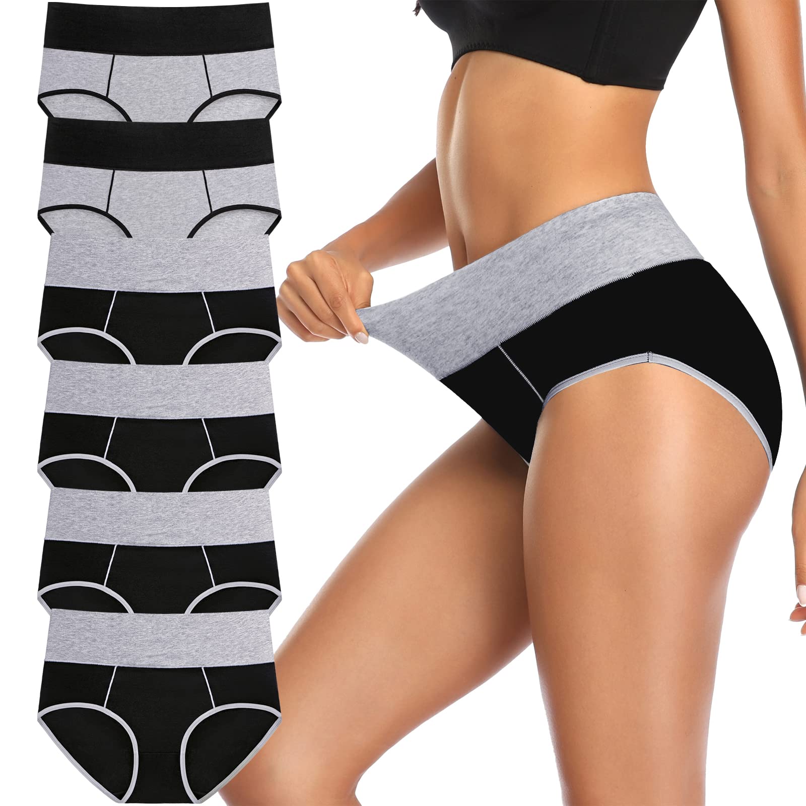 Roupa Íntima Annenmy De Cintura Alta Para Controle De Barriga Feminina De Algodão