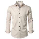 Camisa Social Jemitop, Sem Rugas, Elástica, Slim Fit, Bronzeada, Xxxl, Masculina