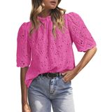 Blusa Prettygarden Summer Eyelet Bordada Para Mulheres