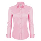 Camisa Social Feminina Siliteelon De Manga Comprida Com Botões Rosa