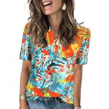 Top Xmtopye Boho, Verão 2025, Moda, Decote Em V, Estampa Floral