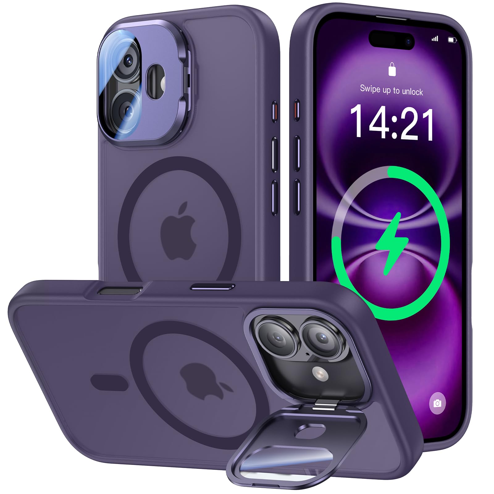 Capa De Telefone Vofata Atualizada Para Iphone 16 Com Capa De Câmera Roxa