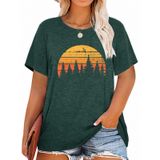 Camiseta Feminina Mk Shop Limited Plus Size Sunset Palm Tree