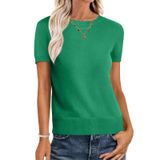 Suéter Feminino Anrabess Wool Blend De Manga Curta Verde M