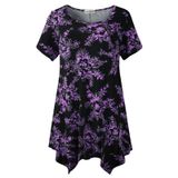 Blusa Túnica Larace De Manga Curta Para Mulheres Plus Size Preta