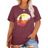 Camiseta Feminina Mk Shop Sunset Pine Tree Vintage Graphic