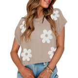Top Zesica, Suéter Feminino De Verão, Manga Curta, Gola Redonda, Tricotado