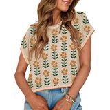 O Melhor Suéter Feminino Casual De Verão Com Estampa De Manga Curta Da Zesica