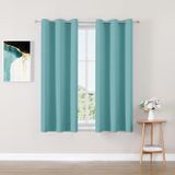 Cortinas Blackout Chrisdowa 160x160cm Aqua Para Quarto X2