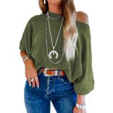 Camiseta Evaless De Tamanho Grande, Manga 3/4, Gola Barco, Verde, Feminina
