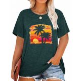 Camiseta Feminina Mk Shop Limited Sunset Palm Tree Print 4gg