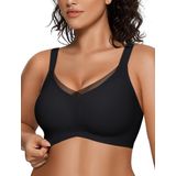 Sutiã Sem Fio Oeak V Mesh Comfortable Support, Camiseta Preta Xl