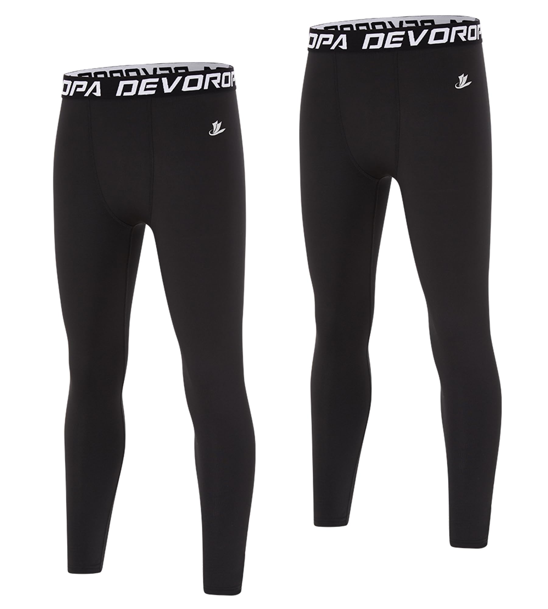 Leggings Devoropa Boys Quick Dry Compression Black Xs, Pacote Com 2