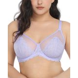 Sutiã Minimizador Hsia Mermaid Scales, Renda, Cobertura Total, Roxo