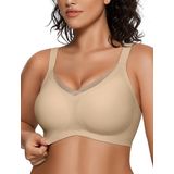 Sutiã Sem Fio Oeak V Mesh Comfortable Bralette Semolina S