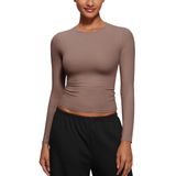 Camisa Crz Yoga Softembrace De Manga Comprida Para Mulheres Marrom Roxa
