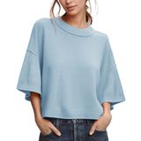 Suéter Feminino Zdc, Manga 3/4, Blusa Cortada, Tamanho Grande
