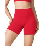 Shorts De Treino Para Motociclistas Unissu Hugcurve High Waist Aurora Red
