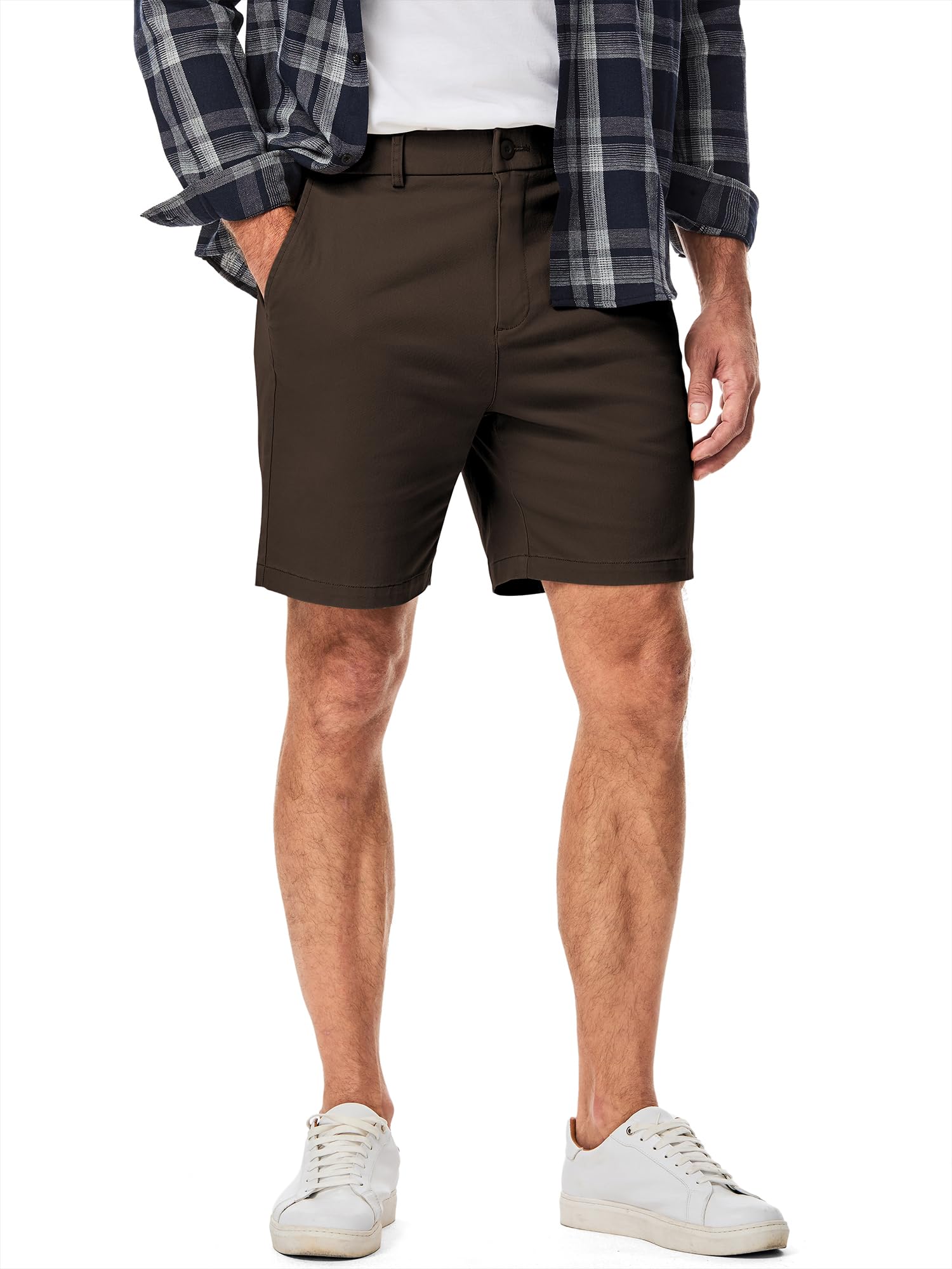Shorts Jmierr Slim Fit Hybrid Chino Com Costura Interna De 7 Polegadas Para Homens
