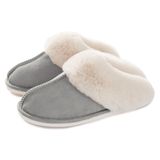 Chinelos Donpapa Womens Slipper Memory Foam Warm Light Grey