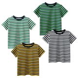 Camiseta Tabnix, Listras Masculinas, Manga Curta, 2 A 7 Anos, Algodão, Pacote Com 4