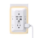 Extensor De Saída Com Protetor De Sobretensão Addtam 5-outlet Com 4 Usb