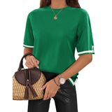 Blusa Zeagoo Summer Para Mulheres Com Gola Redonda E Manga Curta