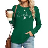 Camisa Feminina Ithalt St Patricks Day Lucky Irish Shamrock Green
